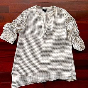 Limited white blouse with black polka dots